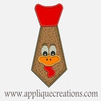 Turkey Tie...Embroidery Applique Design...Three sizes for multiple hoops...Item1409.