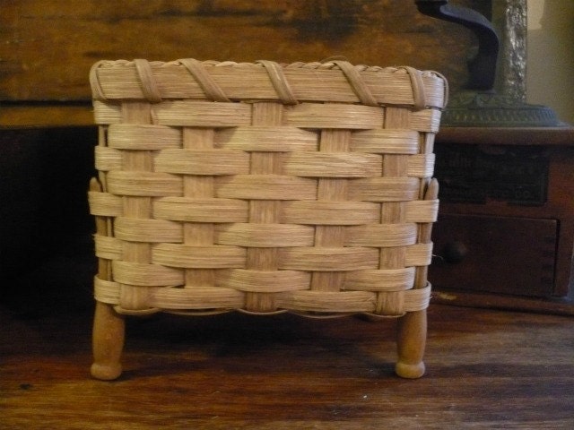 Antique Clothespin Handwoven Basket Primitive Style