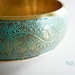 Floral Patina Bracelet, Bangle, Verdigris, Melon, Hand Painted, Brass, Flower Bracelet, Distressed, Gift for Her