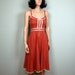 70's Vintage Gunne Sax Rust Lace up Dress XS
