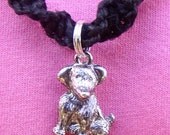 Hemp Macrame Necklace With Dog