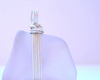 50 OFF SALE Chunky Beach Glass Pendant Sterling Silver