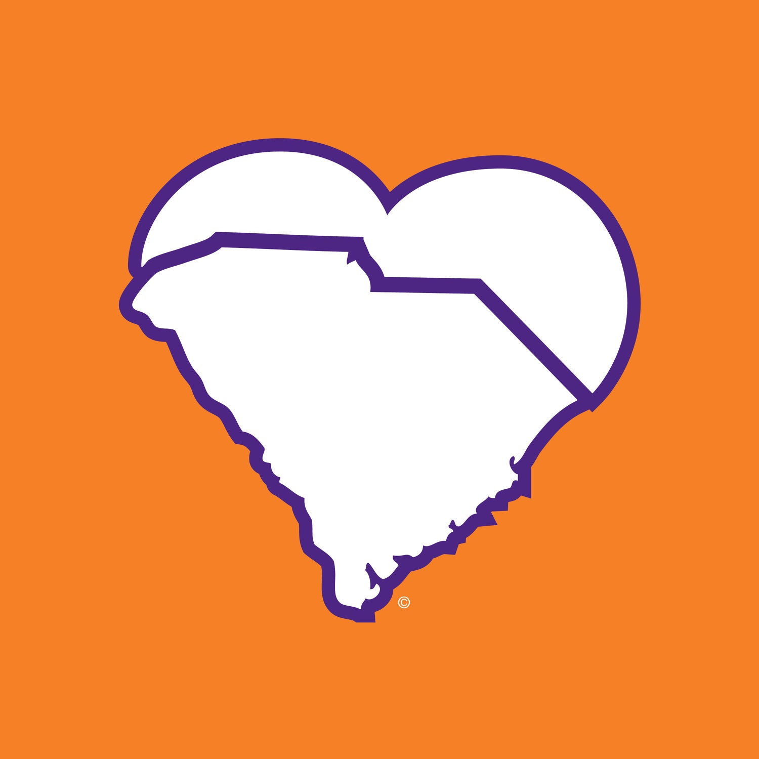 I Heart SC - Purple and Orange Heart print