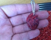 Handmade anatomical heart necklace