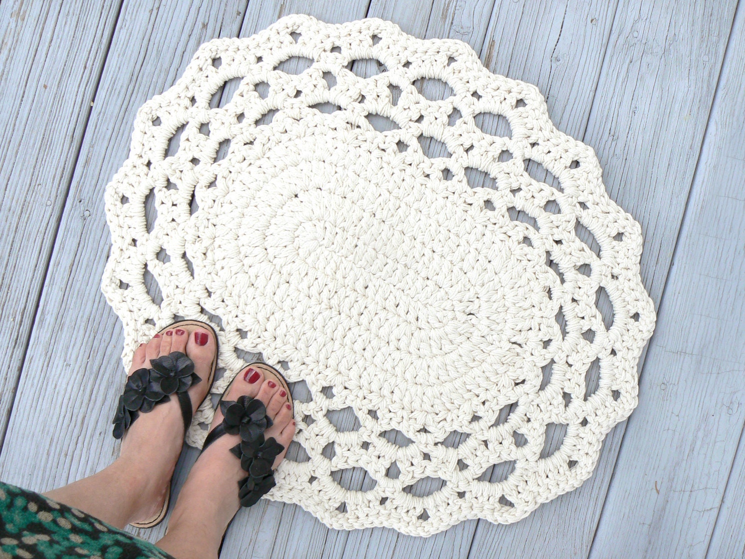 Pick your Color Rug/ Cotton Oval Lace Thick Doily Kitchen or Bath No Slip Grip All Purpose Mat