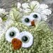 Crochet Owl Fingerless Gloves Wrist Warmers with Green Safety Eyes and Soft Multi Toned Green Acrylic Yarn Woman's Sizes