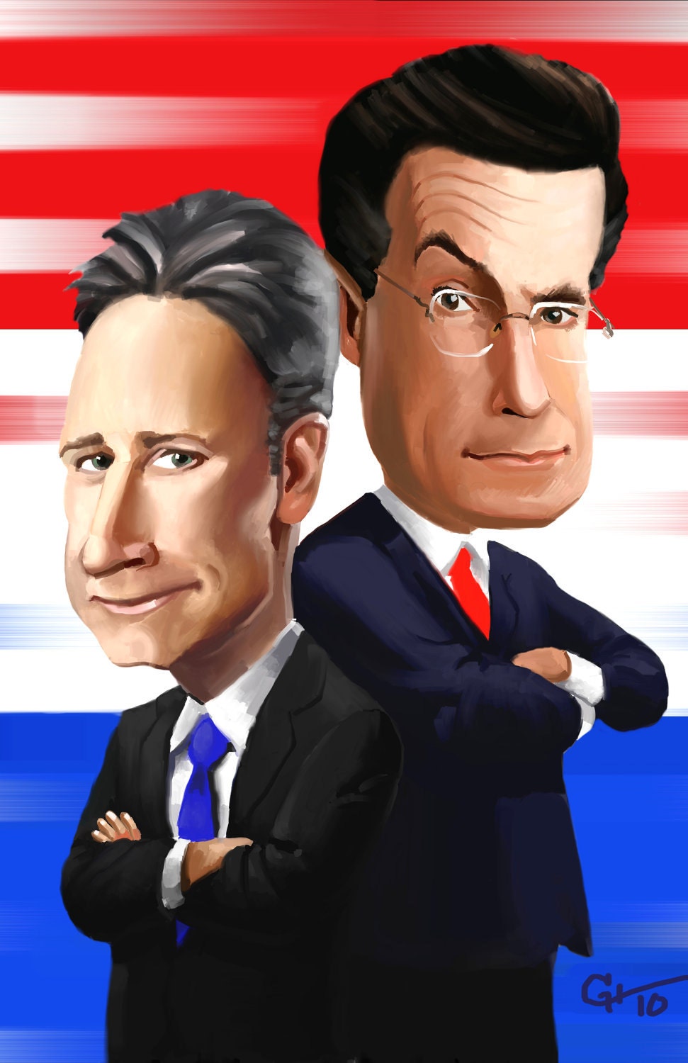 Jon Stewart and Stephen Colbert Print
