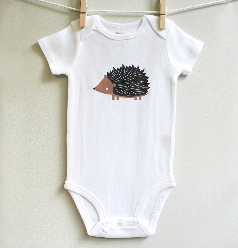 Baby girl clothes, hedgehog. Long or short sleeve. Your choice of size.