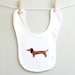 Baby bib, dachshund. Organic cotton. Super soft.