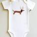Christmas baby onesie, dachshund. Short sleeve. 3, 6 and 9 months.