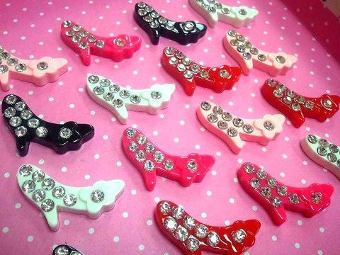 5 Pcs Beautiful Studded Heel Shoe Decoden Cabochon