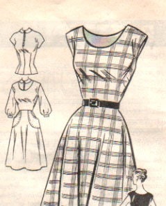 Vintage Sewing Pattern Marian Martin 4666 - 50s - Fitted Blouse, DRESS and Jumper - size 14.5 - bust 35" (86 cm)
