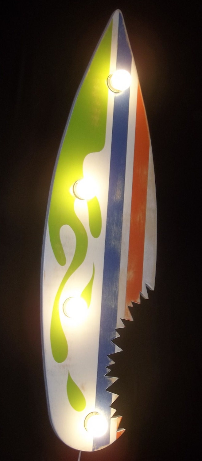 Surfboard Lighted Childrens Wall Art