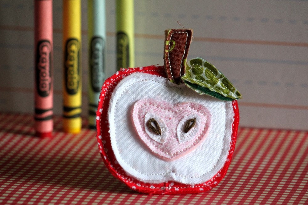 Back To School, Apple Slice, Hair Clip or Brooch Pin