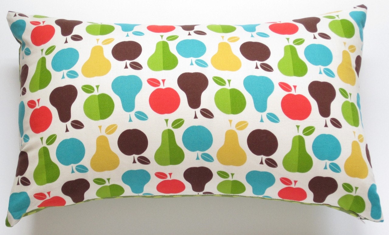 Decorative Pillow Cover - Double Sided - Contemporary - Fruit - Dots - Accent Pillow - Throw Pillow