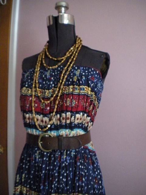60's 70's Vintage Hippie Woodstock India Flower Child Skirt or Tent Dress