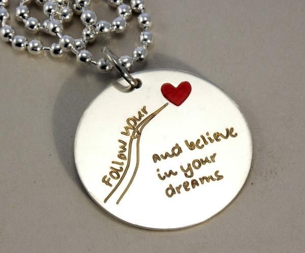 Follow Your Heart - personalized 925-Silver inspirational quote ..... LOVE ..... Graduation gift