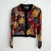 Rainbow Floral Velvet Cardigan
