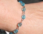 Something Blue -- Delicate Blue Czech Crystal Bracelet