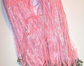 Pink Toile and Cord Necklaces with Extender Chains