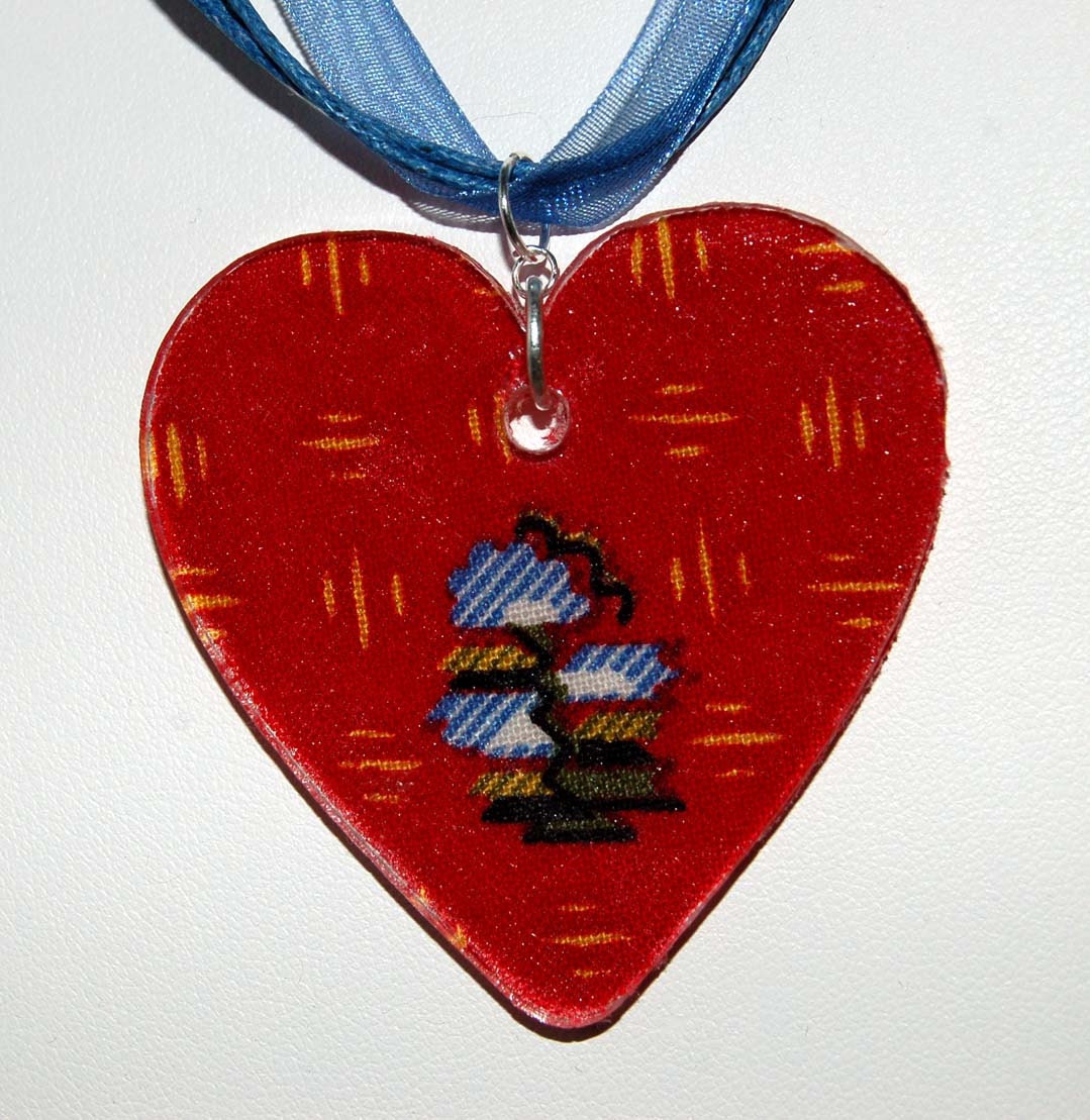  Necklace on Vera Bradley Themed Provincial Red Heart Necklace By Gaylsgoodies