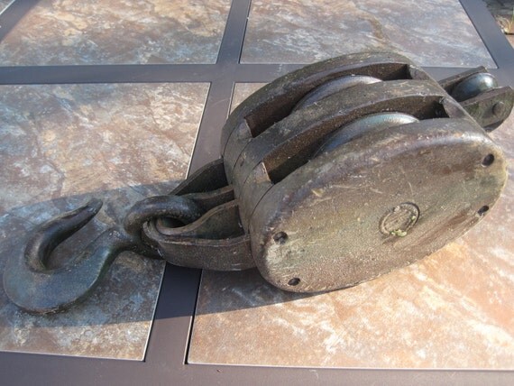 Antique vintage Block and Tackle Pulley Barn loft by WestofChelsea