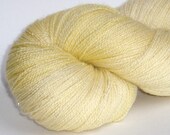 Glitter lace yarn French Vanilla merino/silk/stellina 75/20/5 hand-dyed lace weight yarn