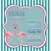 Adorable Flamingo wedding or bridal shower invitation teal pink blue or coral DIY available
