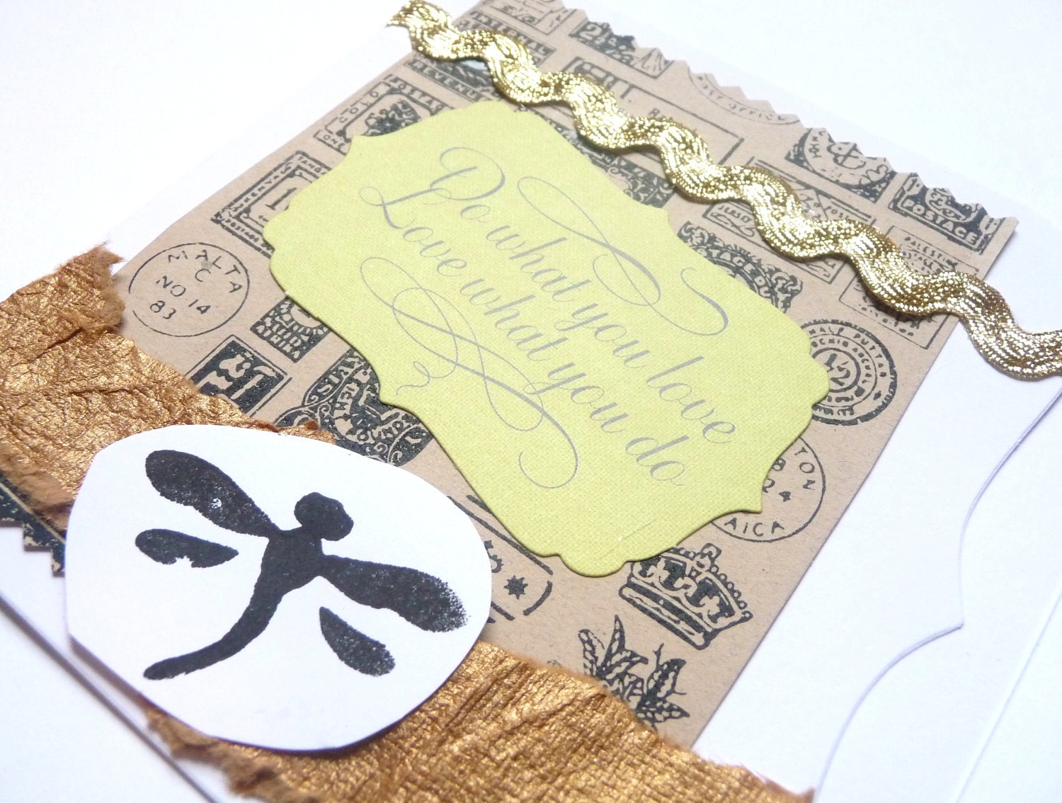 Inspirational Dragonfly Greeting Card, 5 x 5 Handmade Card