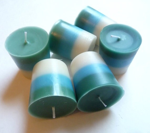 Set of 6 Forsaken Gardenia Layered Votive Candles