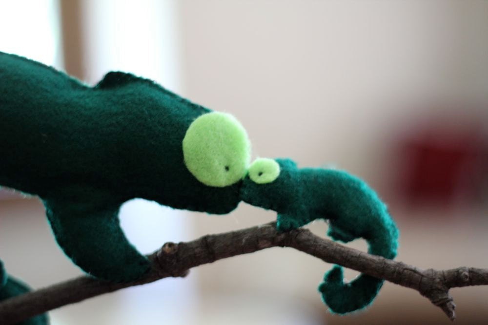 Mama and Baby Chameleon Set Eco Felt