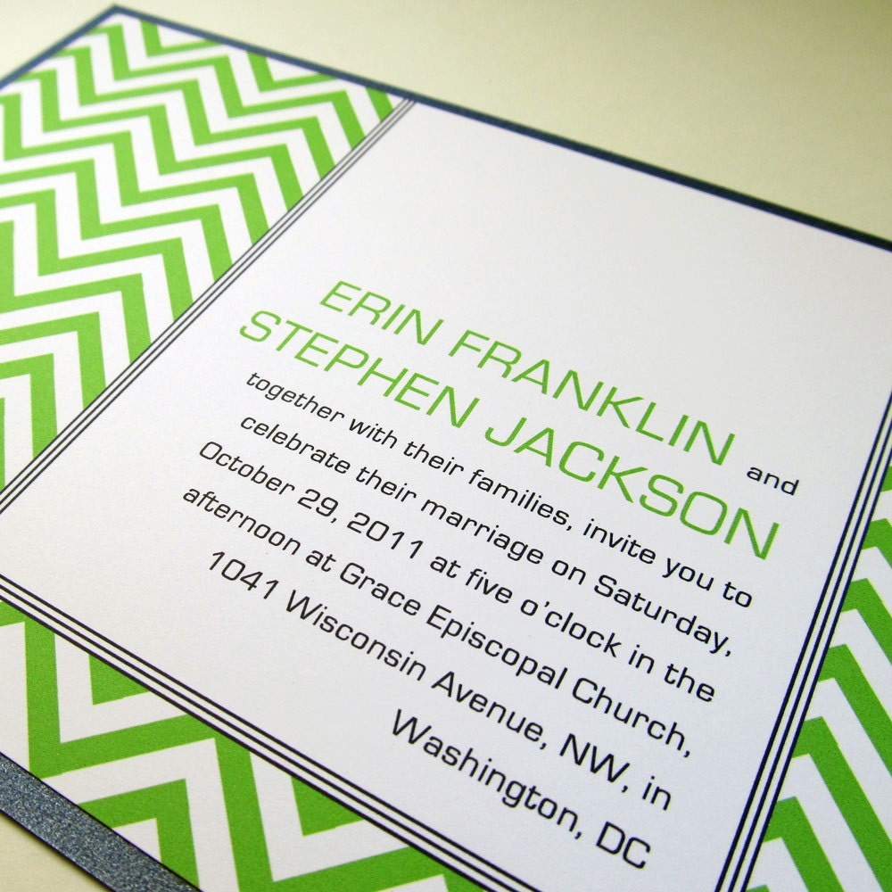 Printable Wedding Invitation Modern Wedding Invitations Chevron Wedding Invitation Digital Files for Self-Print