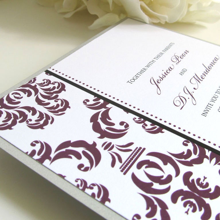 Damask Wedding Invitations Sample