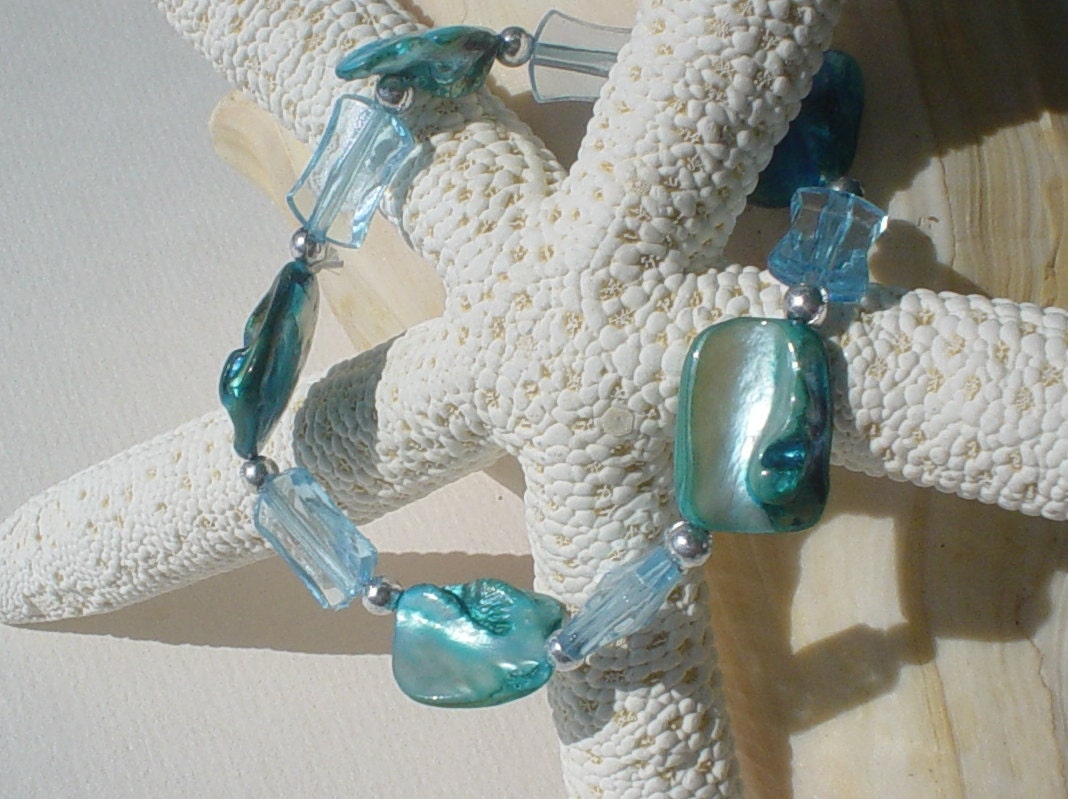 Aqua Mother of Pearl Bracelet