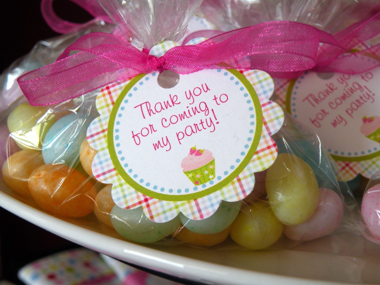 Cupcake Theme (pink, blue, green, plaid, stripe polka dot) Girl DIY Printable Party Favor Gift Tags Il_170x135