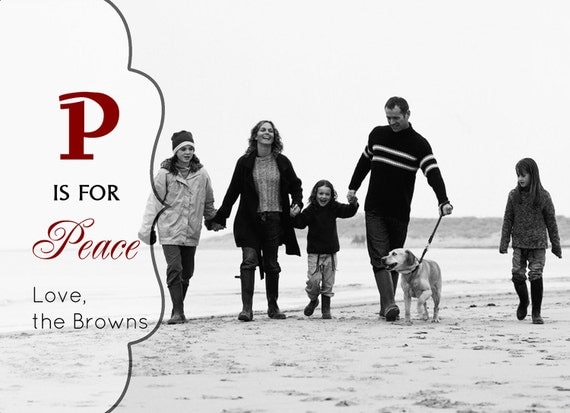 Peace Custom Christmas Holiday Photo Card Il_570xn