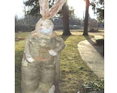 Burlap Bunny takes a Break...Easter, Spring, Gardening, price incl. shipping costs in Canada