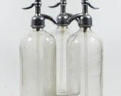 Vintage Seltzer Bottle: Clear Glass