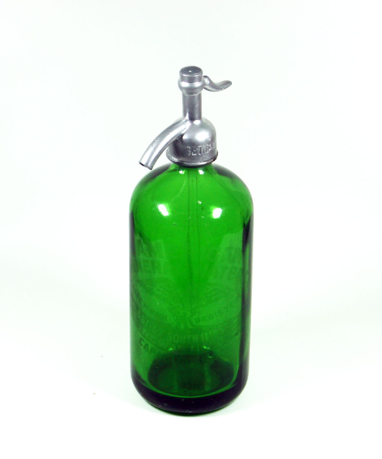 Vintage Green Seltzer Bottle by BMTvintage on Etsy