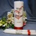 Unity Candle With Tapers Heart Design Personalized - Your choice of color