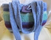 Felted Bag: Atlantic Ocean. Blues of different hues felted in this small gypsy bag