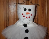 Girls Custom Christmas Snowman Dress Corset and tutu set 3 pc with mini top hat Pageant Wear