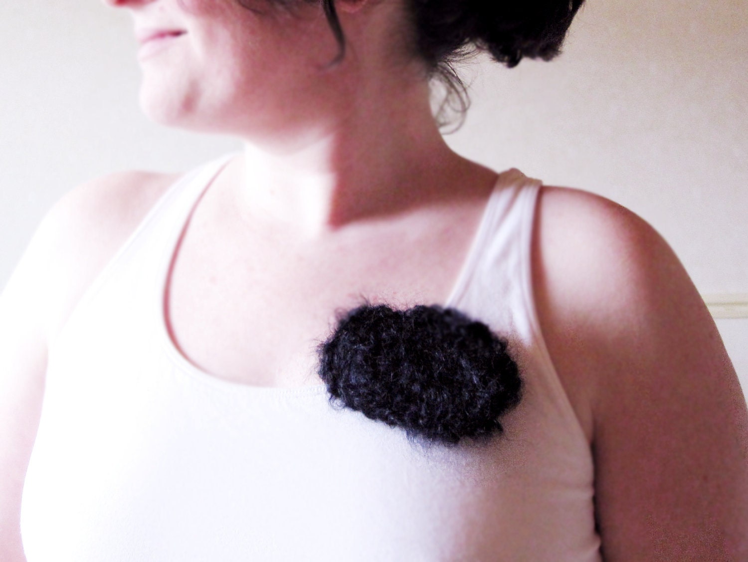 Little Black Cloud Brooch Hairclip Dreamy Mohair Wool Handcrocheted freeshippingfrance team trade on