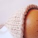 Beige Egg Cozy Pixie Hat Everyday Handknit Pure Cotton Natural Neutral freeshippingfrance team trade on