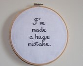 Arrested Development huge mistake quote cross stitch wall hanging