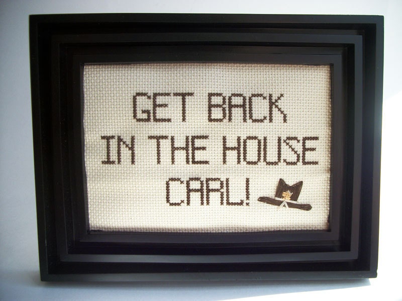 Walking Dead framed cross stitch