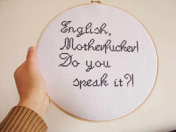 Pulp fiction quote cross stitch