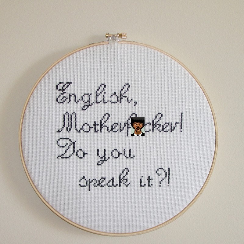 Pulp fiction quote cross stitch