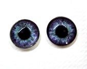 16mm Teal Glass Eye Cabochons - Evil Eyes for Doll or Jewelry Making - Set of 2