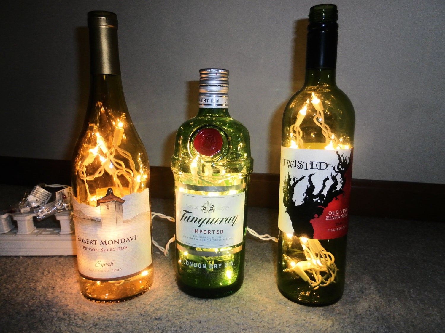Items similar to Wine and Liquor Bottle Lamps on Etsy